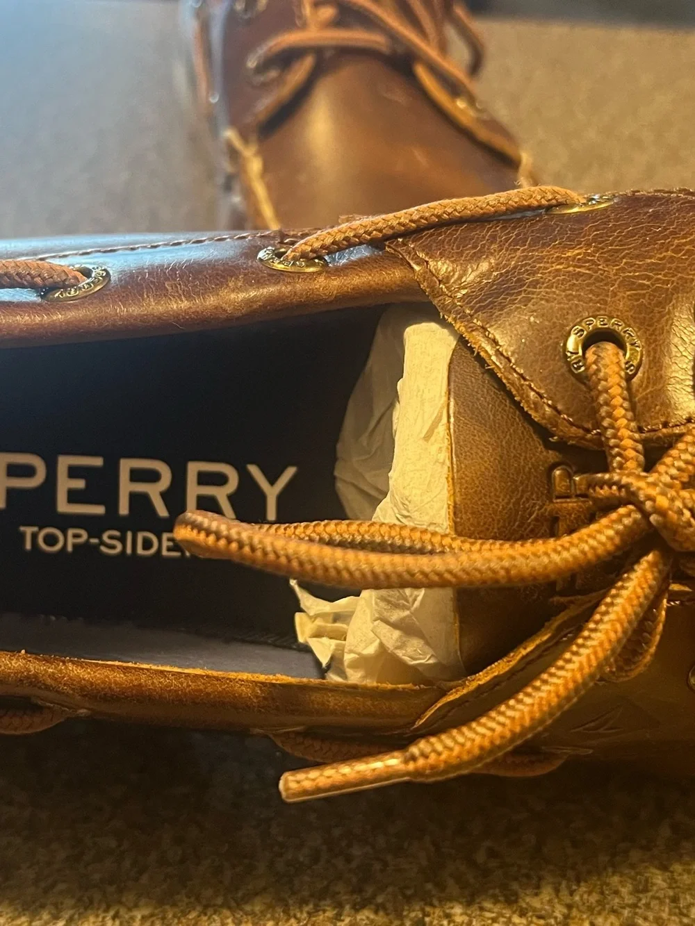 Sperry Men's Chestnut Brown Leather Boat Shoes